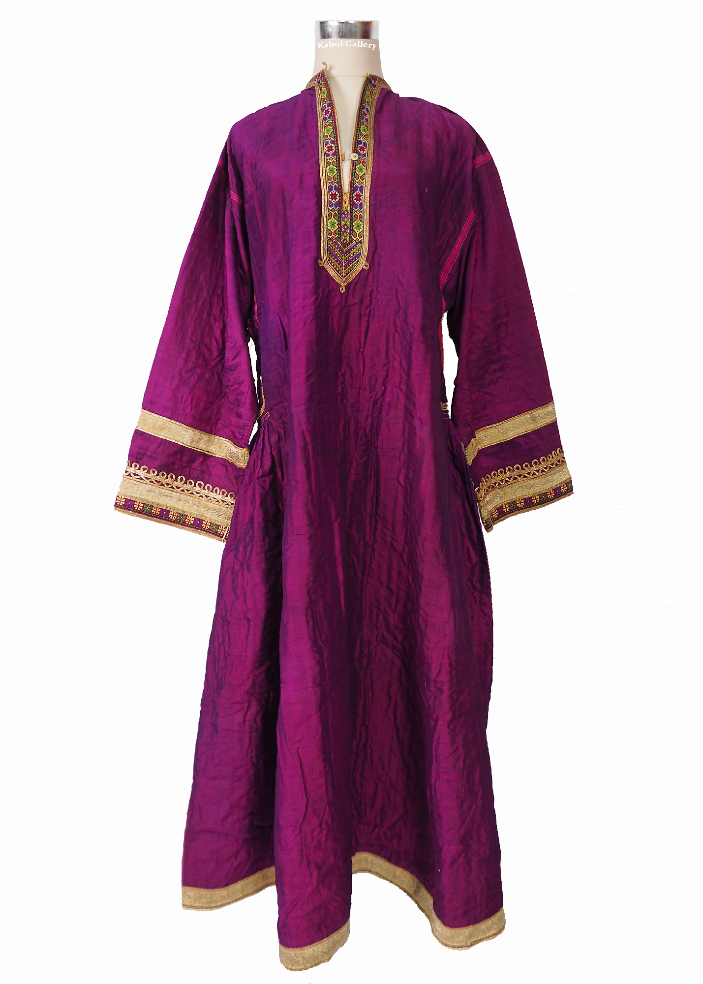 antique hand embroidered Hazara Bamiyan Ethnic silk wedding dress from Afghanistan No-21/7