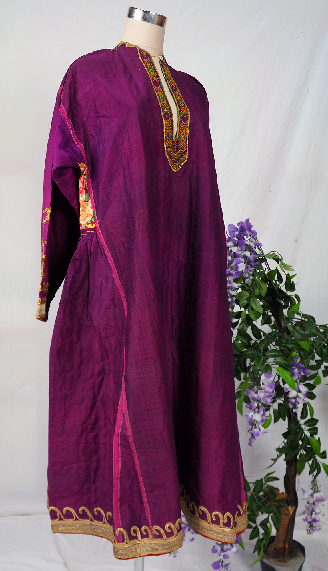 antique hand embroidered Hazara Bamiyan Ethnic silk wedding dress from Afghanistan No-21/8