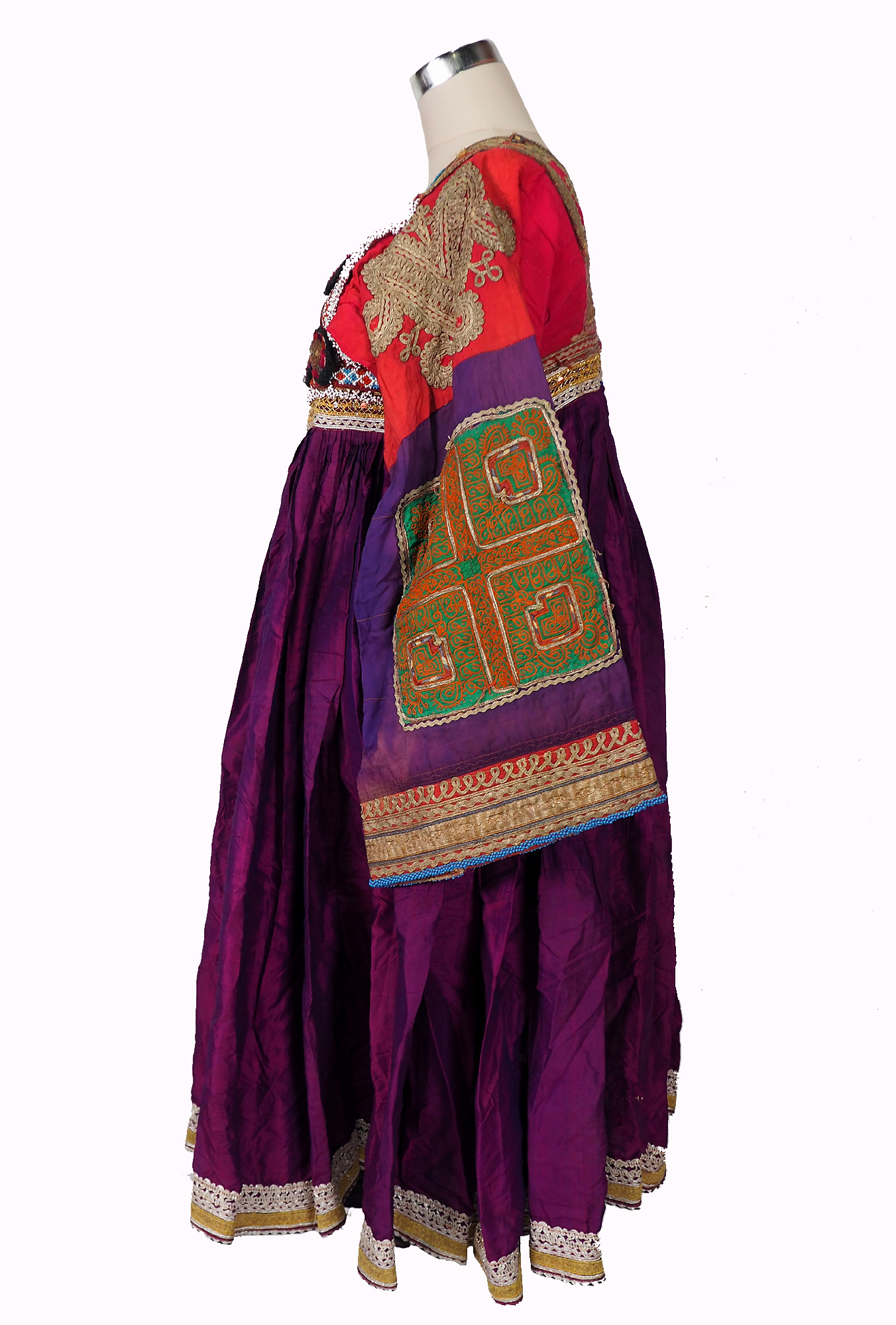 antique hand embroidered nomadic Kuchi Ethnic silk wedding dress from Afghanistan No-21/9