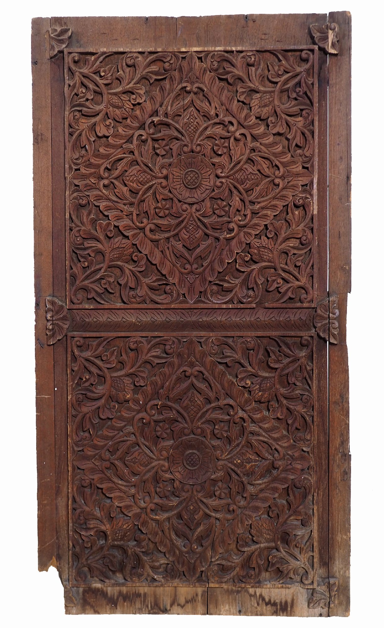 Antique orient vintage carved wooden Door from Nuristan Afghanistan