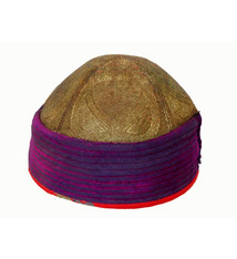 antik und sehr seltener Afghan nomaden Khyber Pass Stammes- Samthut mit Metallic-Stickerei Hochzeit Samt Hut Mütze  aus Afghanistan  Zari