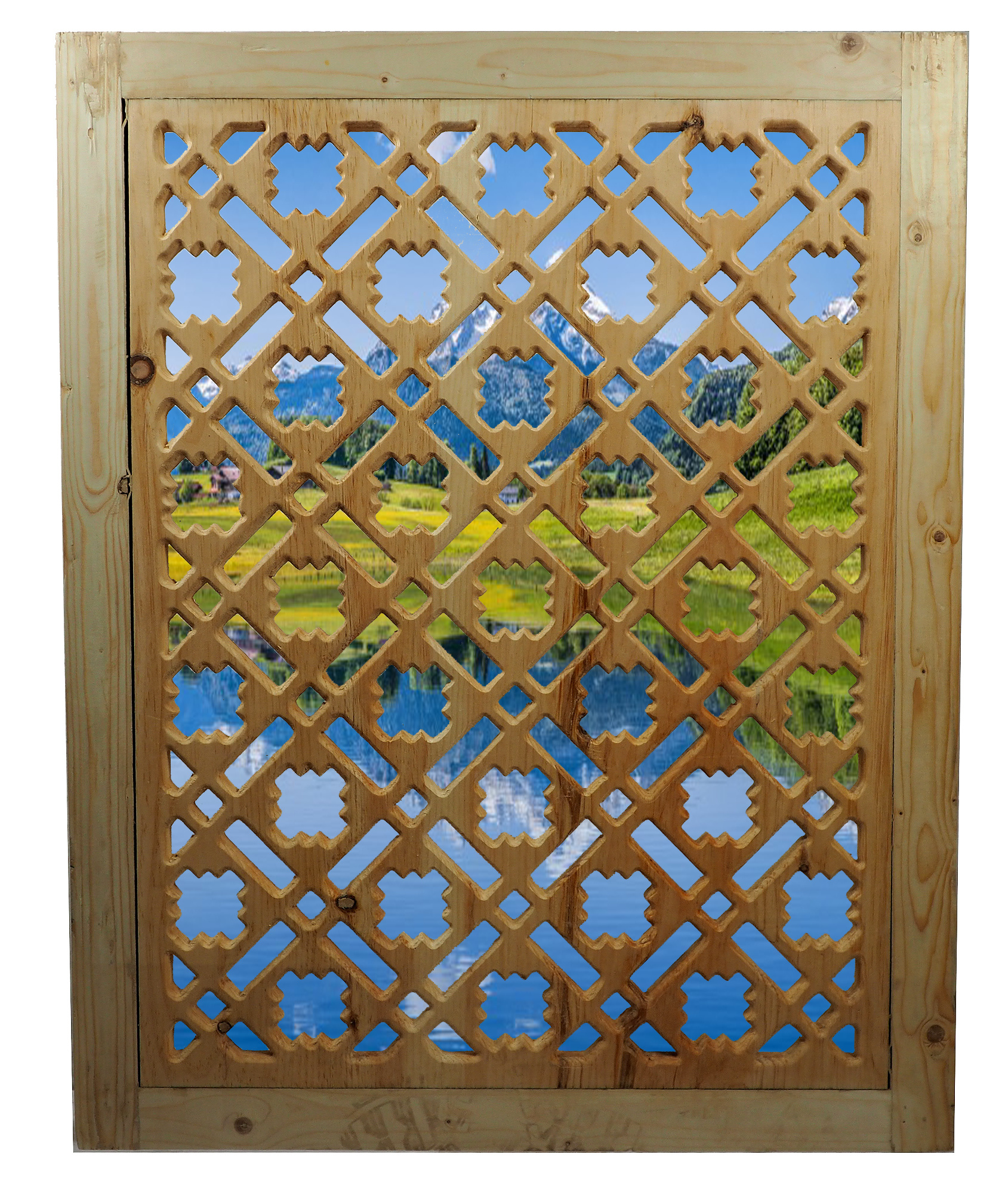 Arabisches Fenster – Arabisches Metallgitter Modell Naafila Abiad – 60 x 34  cm – 3 mm Metall