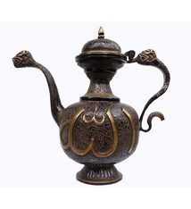 schwer islamische Bronze Teekanne Kanne aus Nord-Indien mit islamische Arabische Schrift  Allh  (الله)