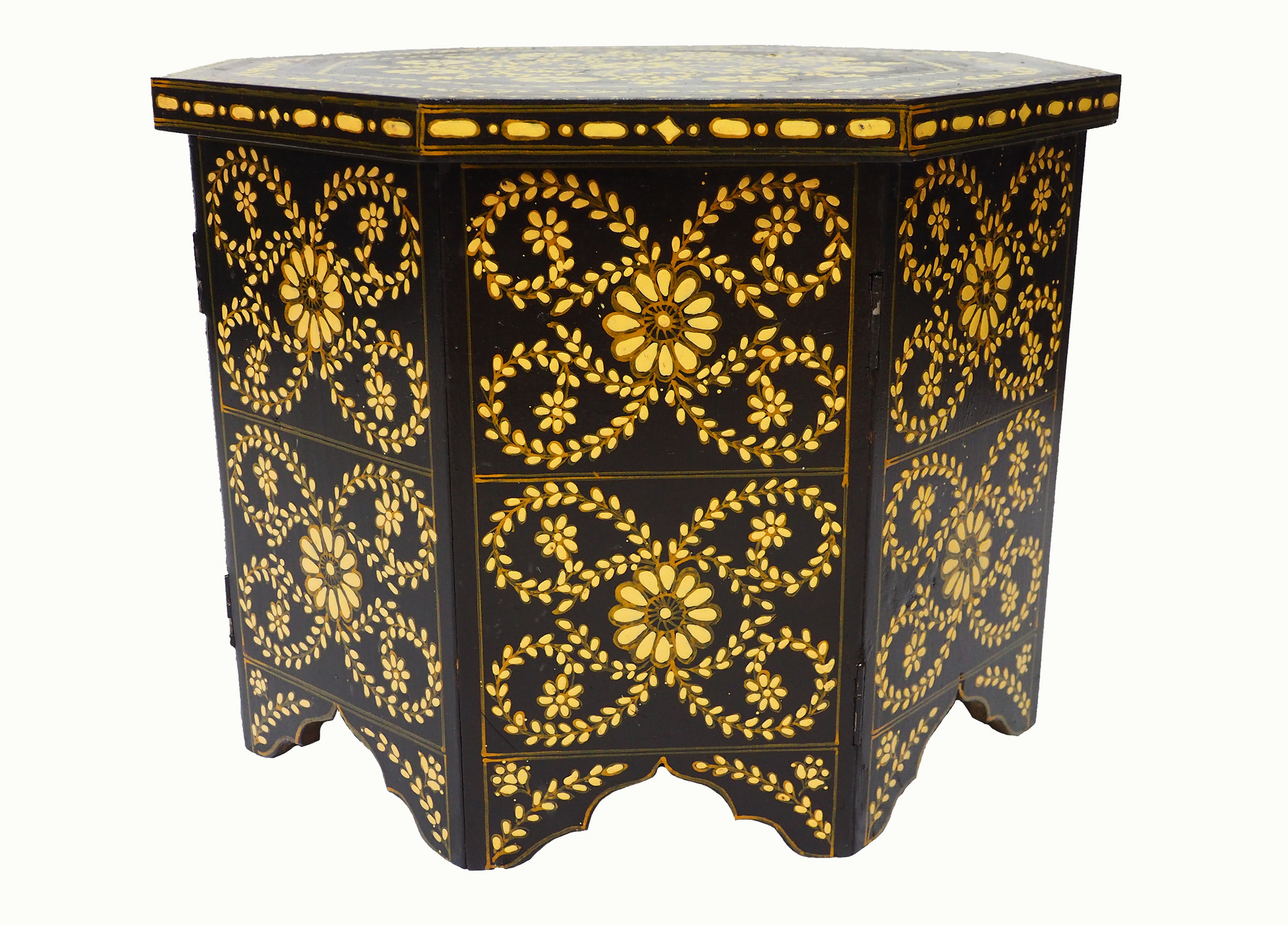 60x60 cm Massivholz handbemalte Couchtisch kolonialstil Wohnzimmertisch Tisch Teetisch beisteltisch aus Afghanistan zusammenklappbar  Nr:2