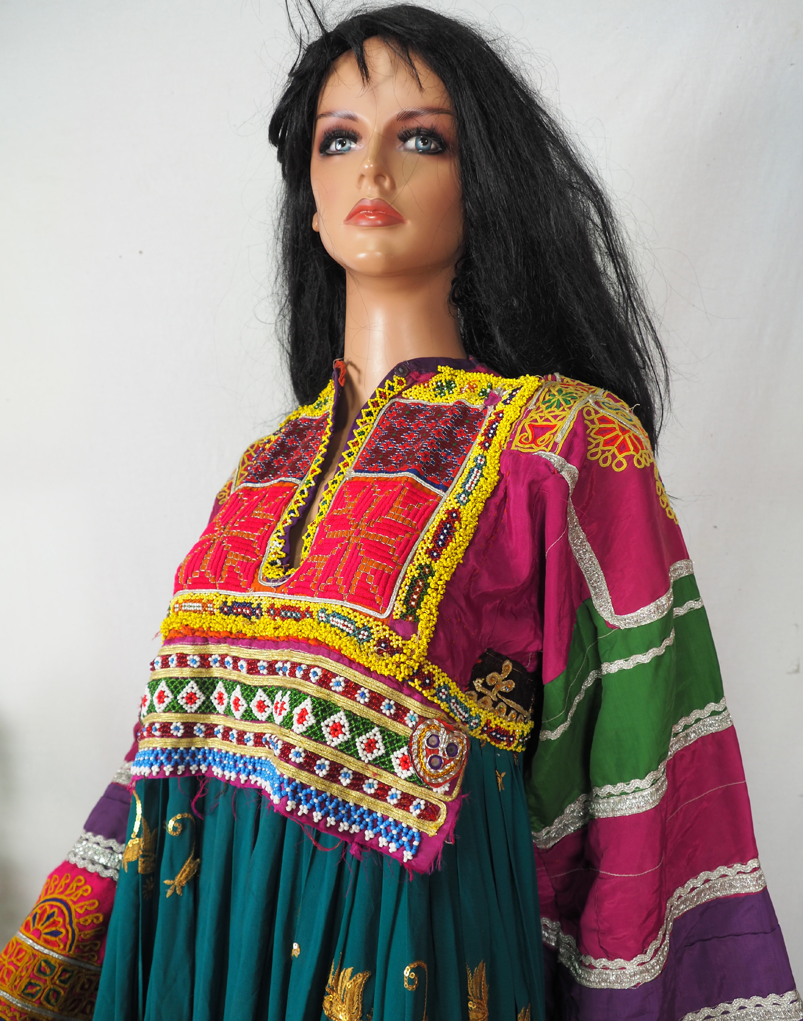 2 piece vintage hand embroidered nomadic Kuchi Ethnic dress from Afghanistan No-WL21-1