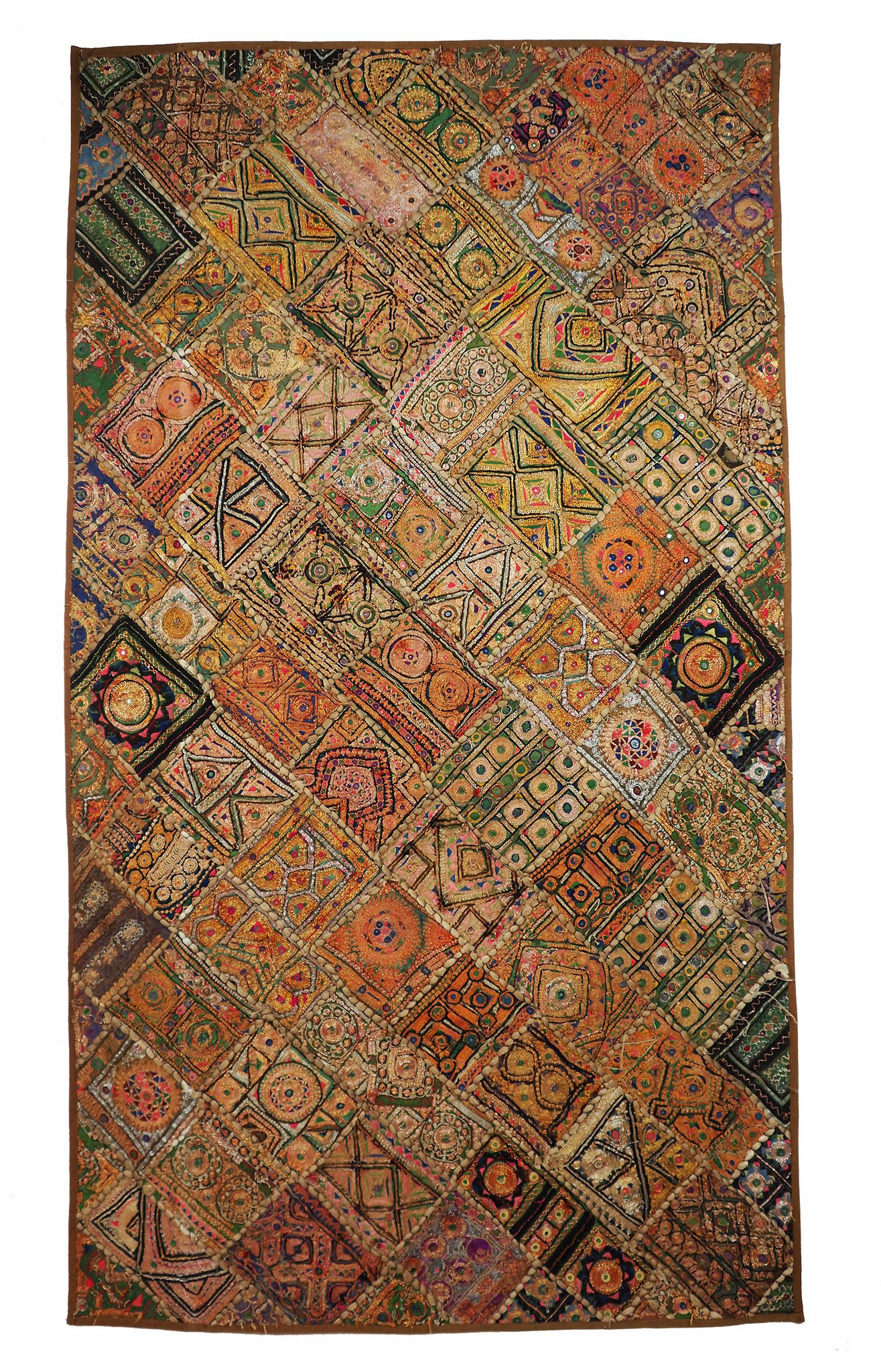 174x100 cm  Vintage Bohemian oriental  Patchwork wall hanging No:21/8