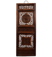 Antique Chinese  Wood Carving Screen Wall Hanging 21