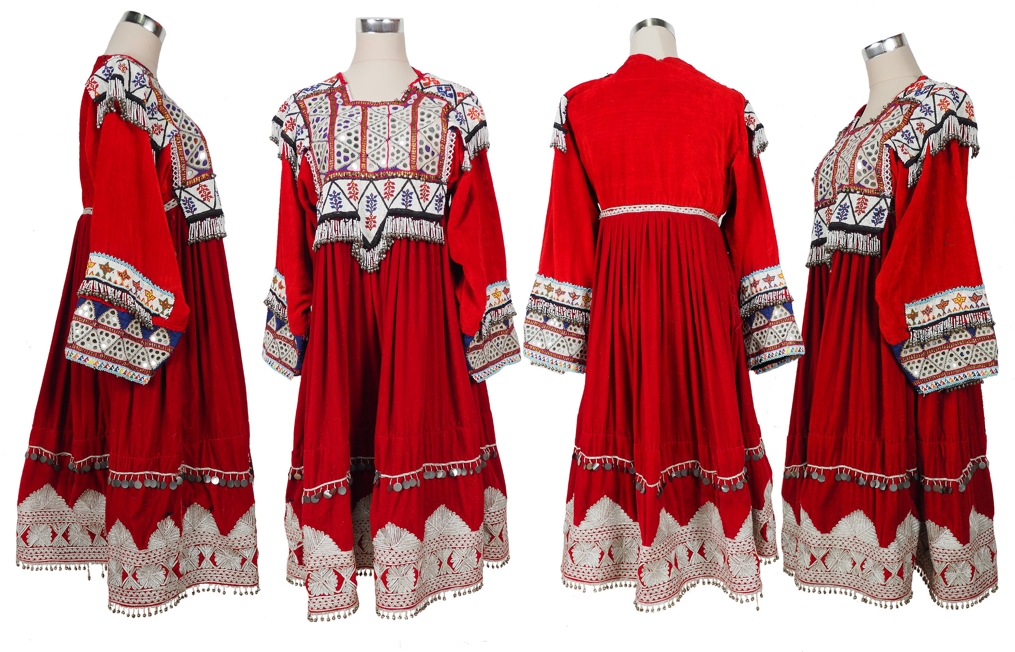 vintage hand embroidered nomadic Kuchi Ethnic velvet dress from Afghanistan No-WL21-6