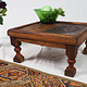 38x38 cm  Antique solid wood orient tea table sidtable from Afghanistan Pakistan No:21-D