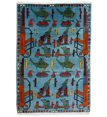 148x101 cm Afghan Kriegteppich Handgeknüpf Teppich Afghanistan AFG21G