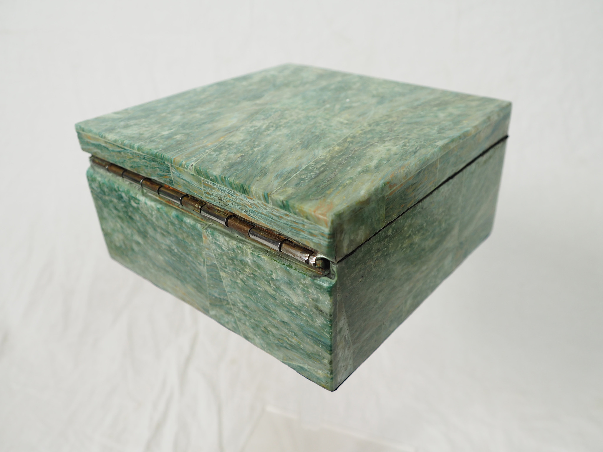 echt Serpentinstein Schmuck Dose schatulle Gefäß Dose Büchse deckeldose Süßigkeiten dose Serpentin Shah Maghsoud Grün Jade aus Afghanistan -21/B