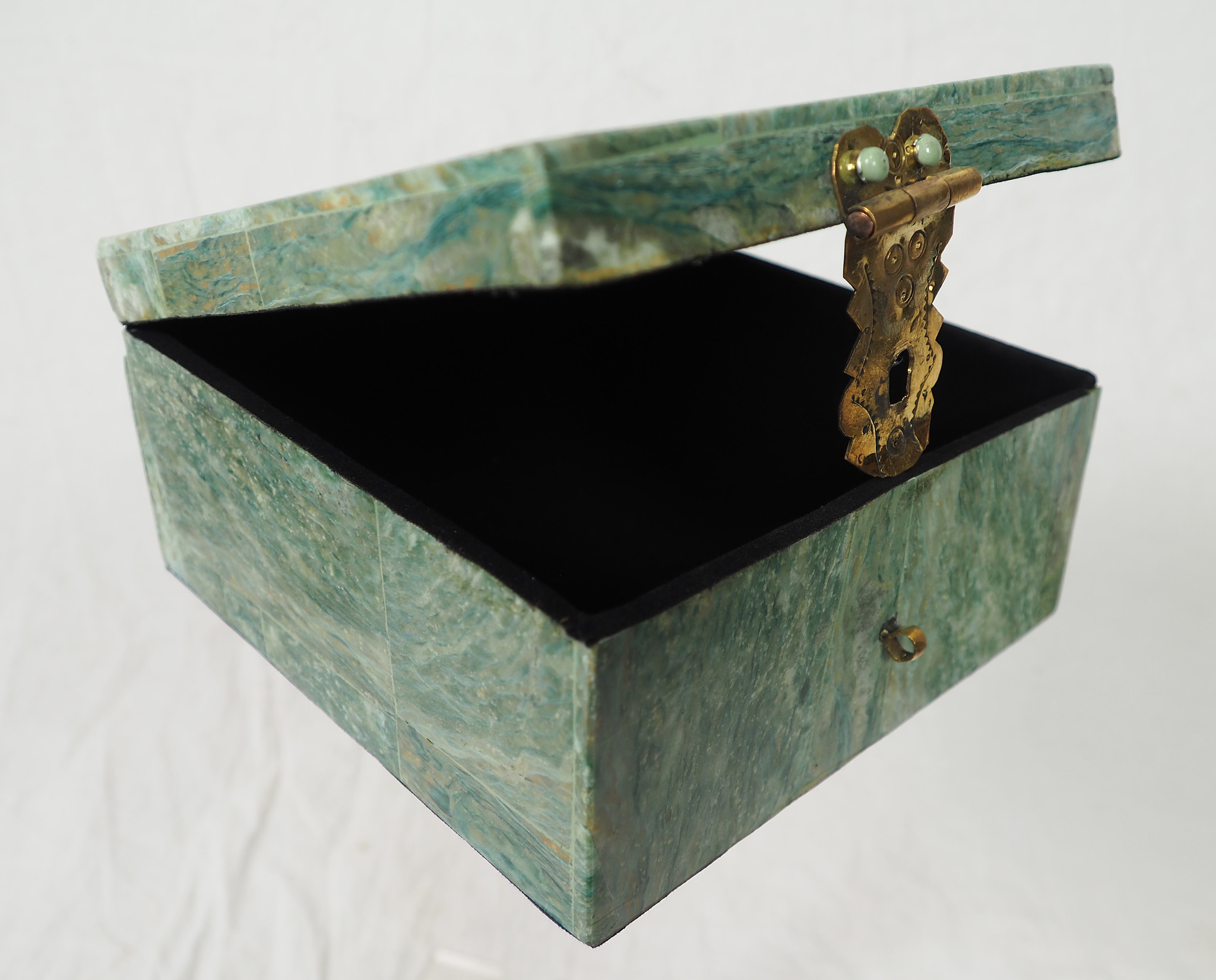 echt Serpentinstein Schmuck Dose schatulle Gefäß Dose Büchse deckeldose Süßigkeiten dose Serpentin Shah Maghsoud Grün Jade aus Afghanistan -21/B