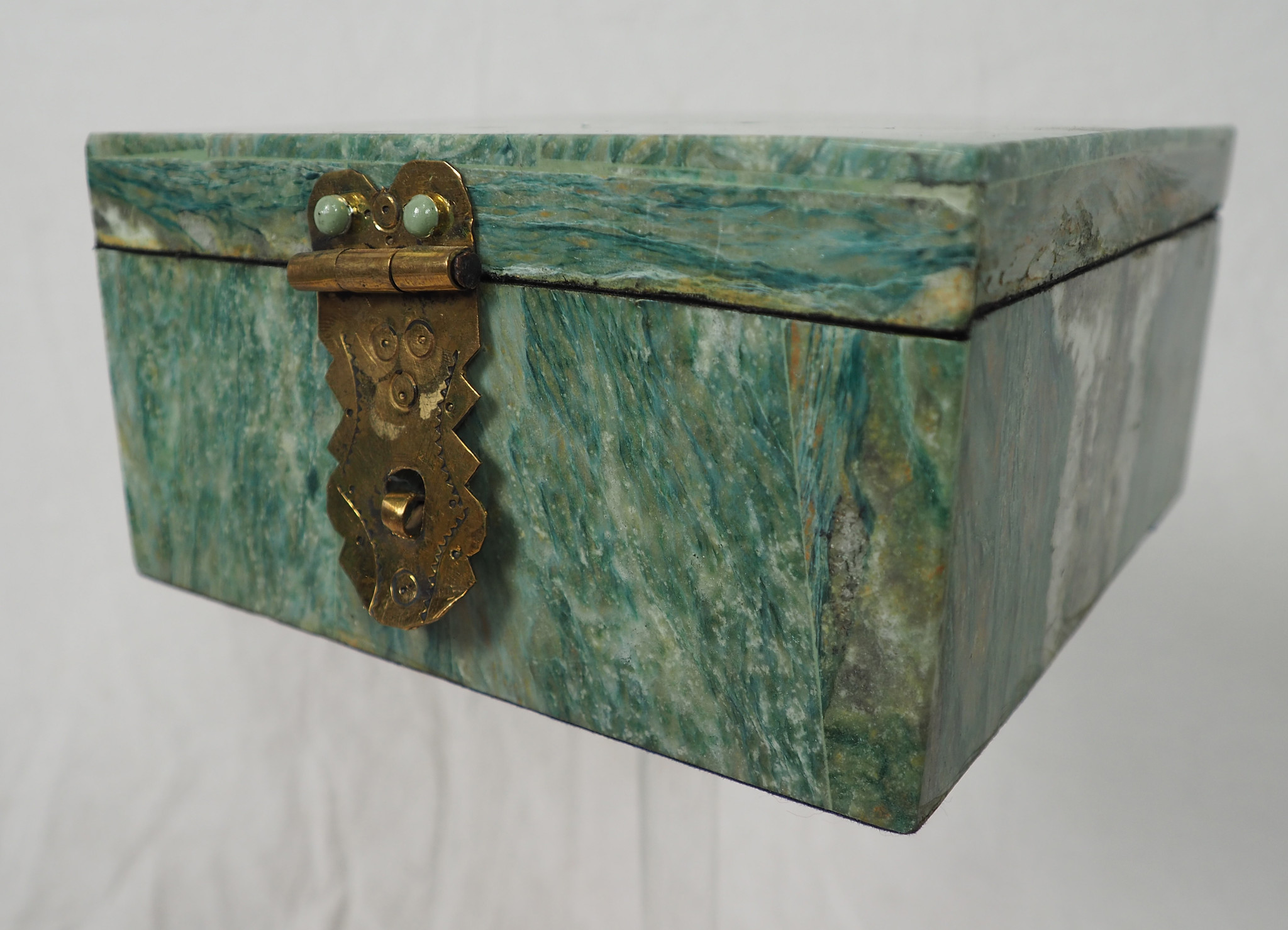 echt Serpentinstein Schmuck Dose schatulle Gefäß Dose Büchse deckeldose Süßigkeiten dose Serpentin Shah Maghsoud Grün Jade aus Afghanistan -21/B