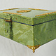 Hand Crafted  olive green serpentine Gemstone shahmaqsud box Candy Dish With Lid and Brass decoration from Afghanistan. 21/C