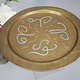 Antique ottoman orient Islamic Hammer Engraved Brass Tray Syria Morocco, Egypt Mamluk Cairoware with arabic calligraphy K14