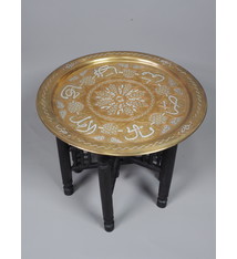 45 cm Antique ottoman orient Islamic  Hammer Engraved Brass table Tray Syria Morocco, Egypt Mamluk Cairoware with arabic calligraphy 21/3