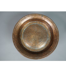 38 cm antik Massiv Kupfer Teller Tablett No:K19