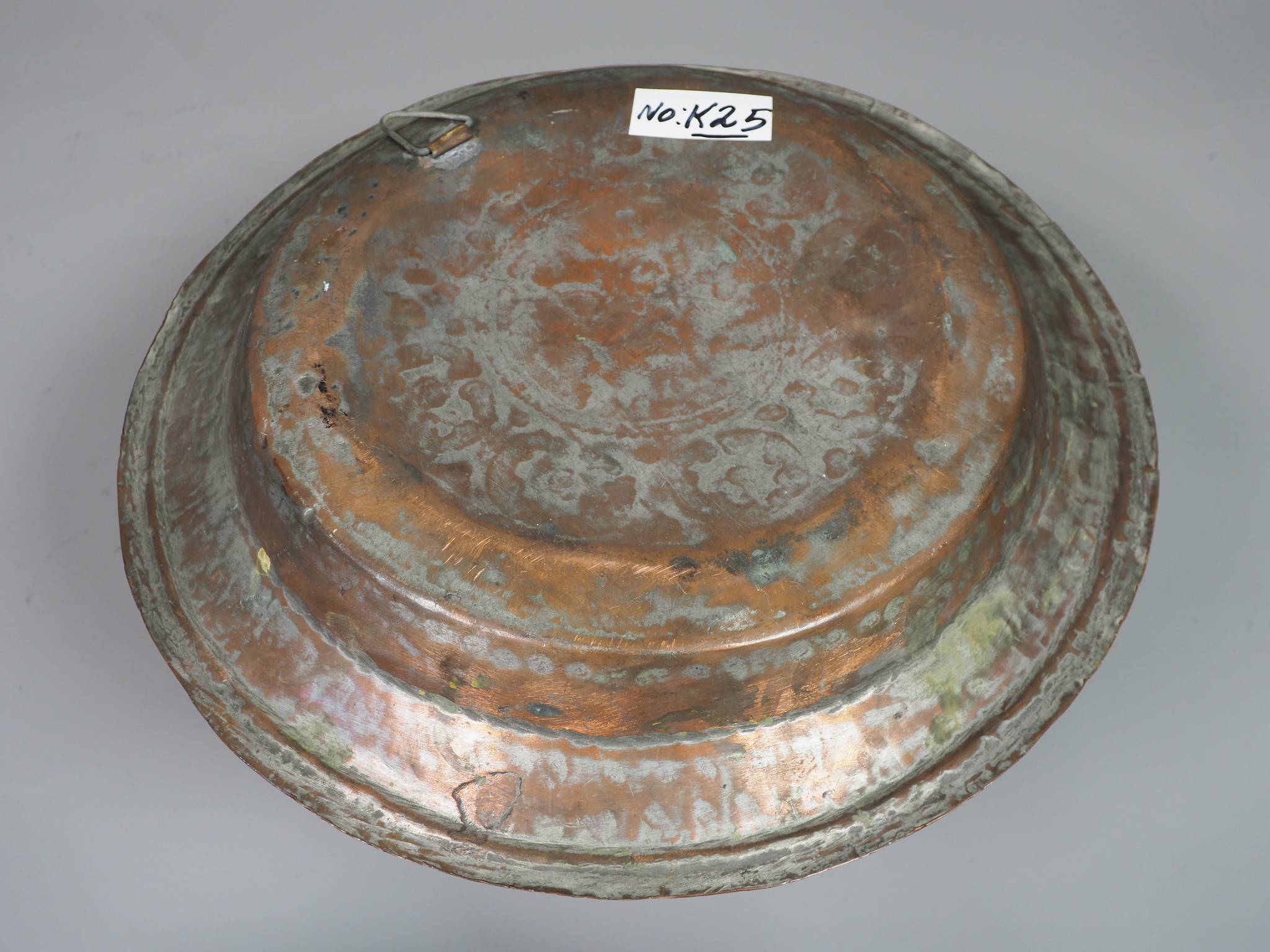39 cm antik Kupfer Teller No:K25