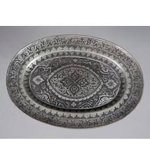 25x17 cm small orient Islamic Hammer Engraved copper Tray Plate K33