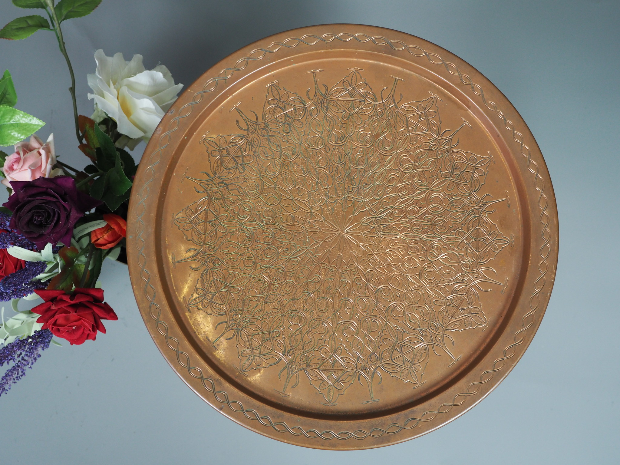 34 cm antique copper tray No: K28