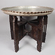 64 cm Ø  Antique ottoman orient Islamic  Hammer Engraved Brass table Tea table side table Tray from Afghanistan  No-1