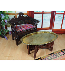 101x65  cm ottoman orient Islamic ottoman Hammer Engraved Brass table Tray Syria Morocco, Egypt with arabic script calligraphy Oval Nr:HH1