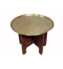 52 cm Ø Antik osmanisch ägyptisch marokkanisch orient Messing tablett Teetisch beisteltisch Afghanistan  Nr:  HH - 5