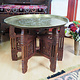 58 cm Ø  Antique ottoman orient Islamic  Hammer Engraved Brass table Tea table side table Tray from Afghanistan  No-HH - 7