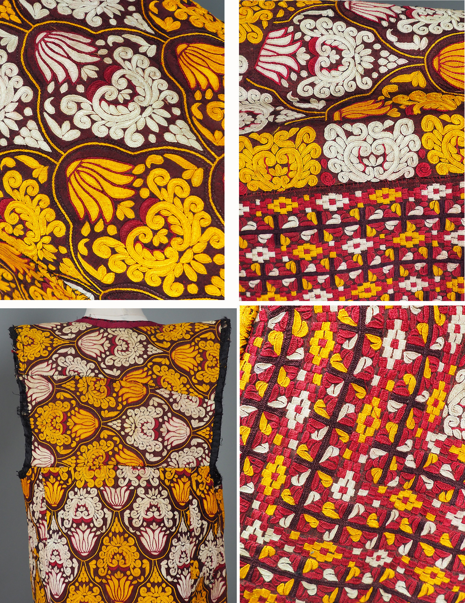 antique Turkmen Ethnic silk robecoat  Chapan coat Chirpy  No-WL/E