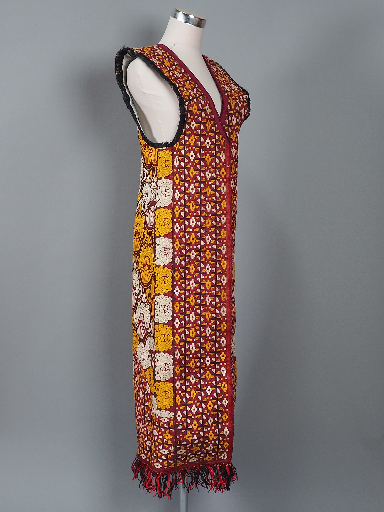 antique Turkmen Ethnic silk robecoat  Chapan coat Chirpy  No-WL/E