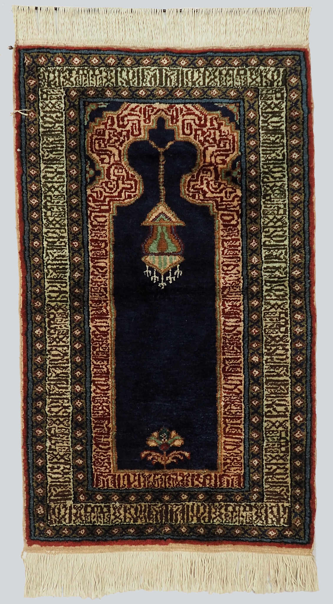 38,5x22.8 inch  hand knotted islamic Turkish Panderma rug carpet tapestry wall hanging prayerrug