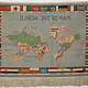 49,2 x 35,4 inch Rare gigantic warrug oriental Silk wall Rug world Atlas carpet map hand Knotted Calligraphy
