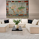 49,2 x 35,4 inch Rare gigantic warrug oriental Silk wall Rug world Atlas carpet map hand Knotted Calligraphy