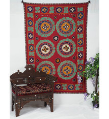 190x130 cm Hand Embroidered suzani from Uzbekistan.Tablecloth, Wall hanging, Bedspread,Bedcover No.SZ-28