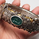 handmade vintage Afghan silver Jade cuff Bracelet  Afghanistan No-22/WL - A