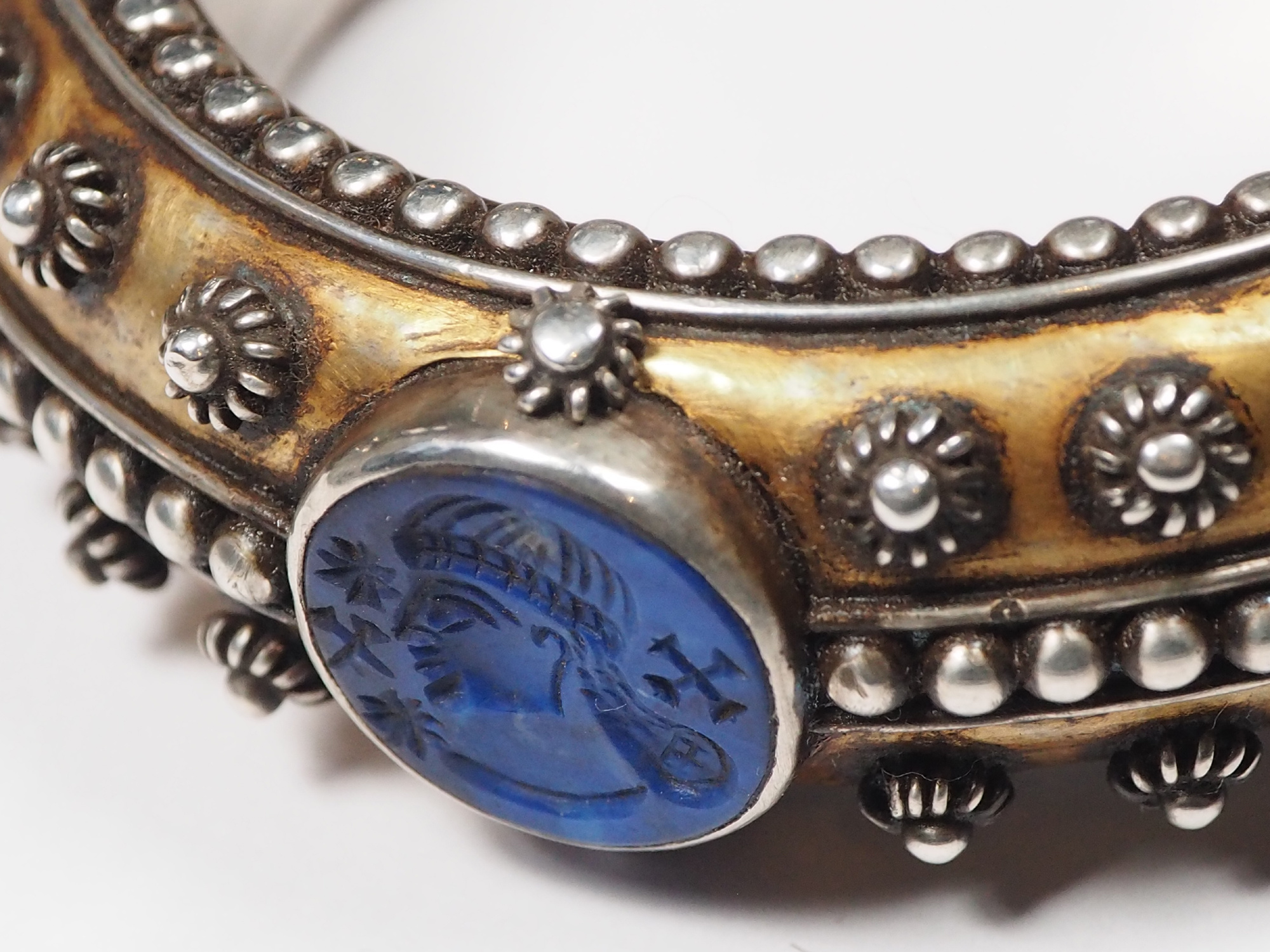 handmade vintage Afghan silver Lapis lazuli cuff Bracelet  Afghanistan No-22/WL -B