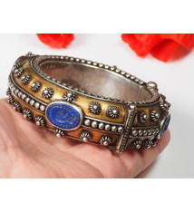 handmade vintage Afghan silver Lapis lazulcuff Bracelet  Afghanistan No-22/WL -B