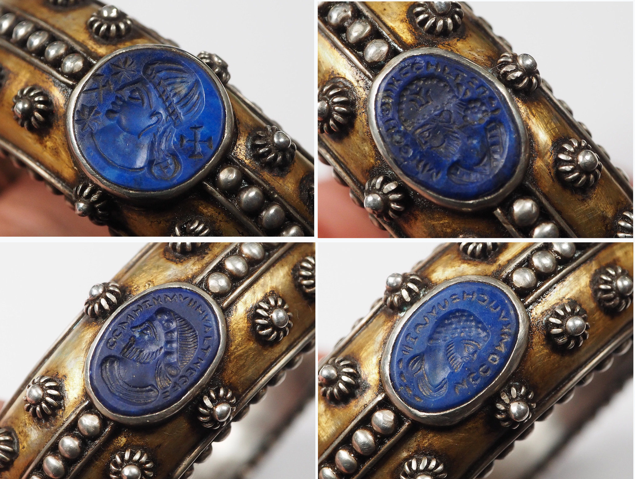 handmade vintage Afghan silver Lapis lazuli cuff Bracelet  Afghanistan No-22/WL -B