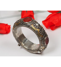 handmade vintage Afghan silver carnelian cuff Bracelet  Afghanistan No-22/WL -C