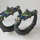 ein Paar Antike handgemachte Vintage emaillierte Fußreifen Manschette Armband Multan und Sindh Pakistan Jhanjhar Armreifen  Nr-22/WL1
