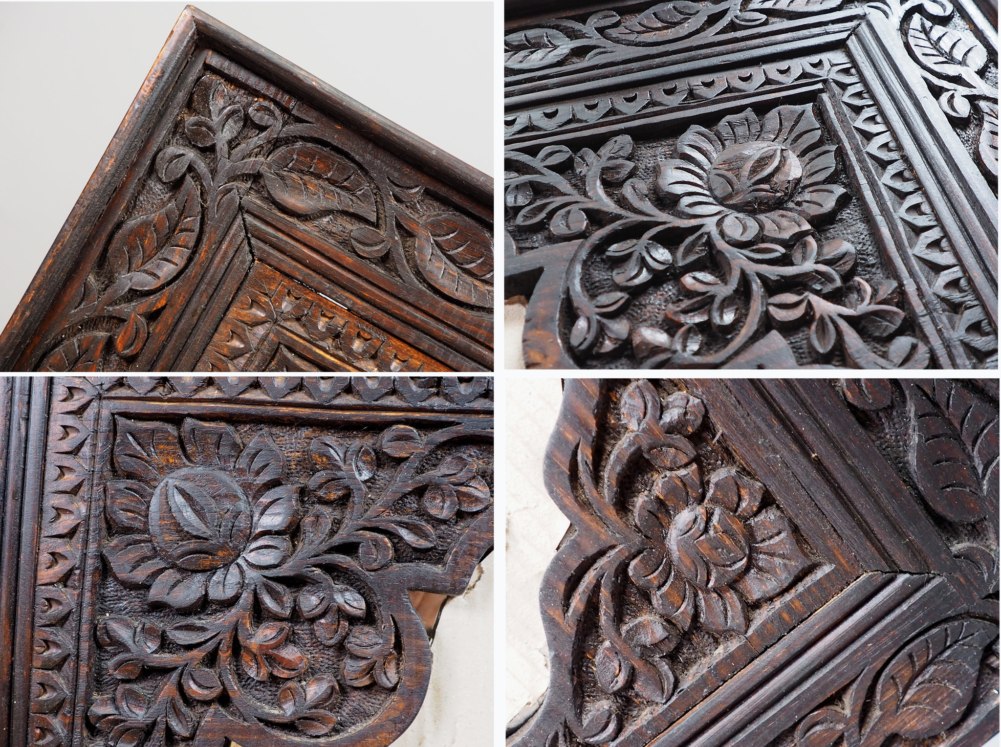 80x79 cm Hand Carved orient vintage wooden Frame picture frame mirror frame  from Afghanistan Nuristan No-22/B