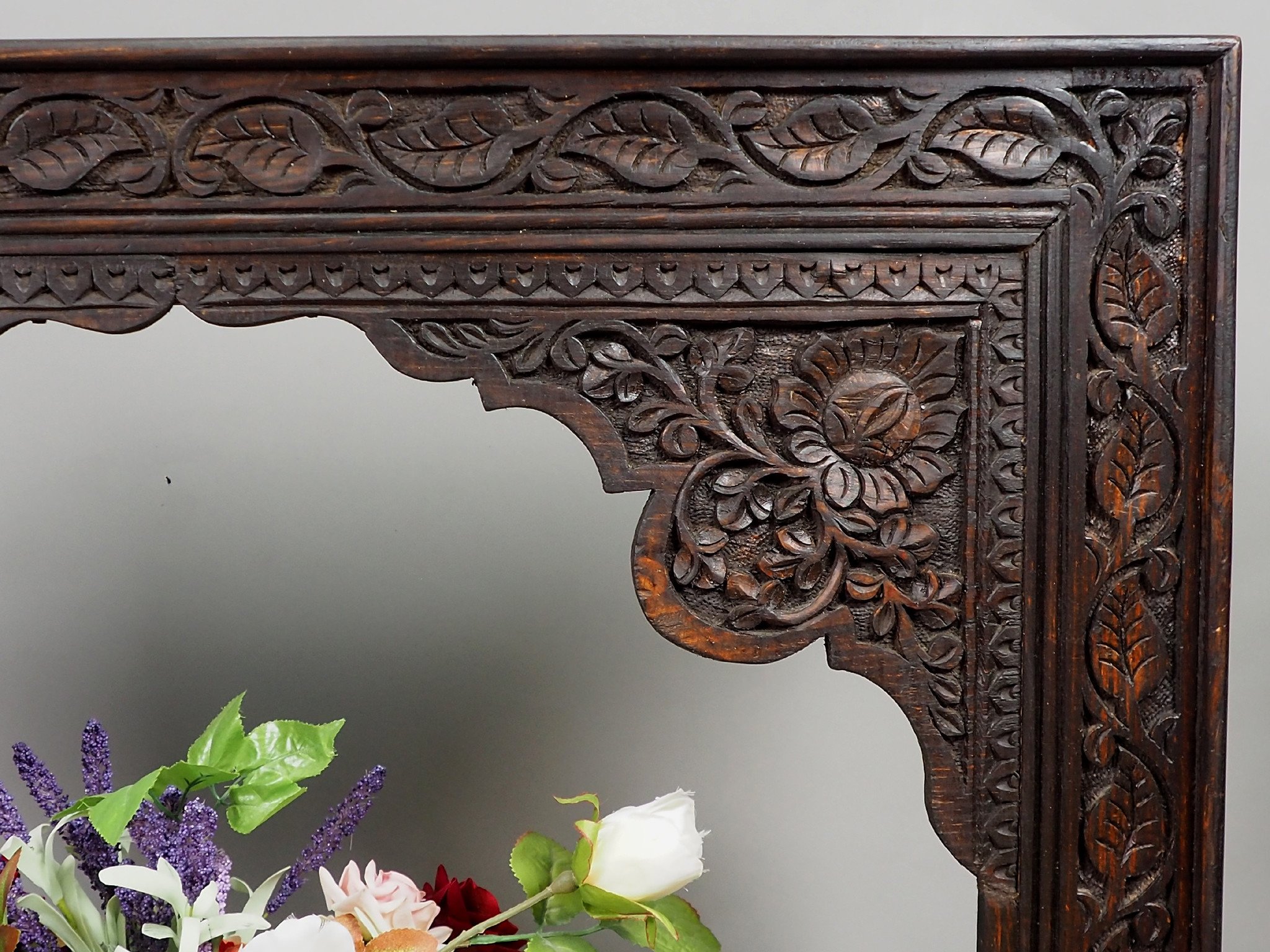 80x79 cm Hand Carved orient vintage wooden Frame picture frame mirror frame  from Afghanistan Nuristan No-22/B