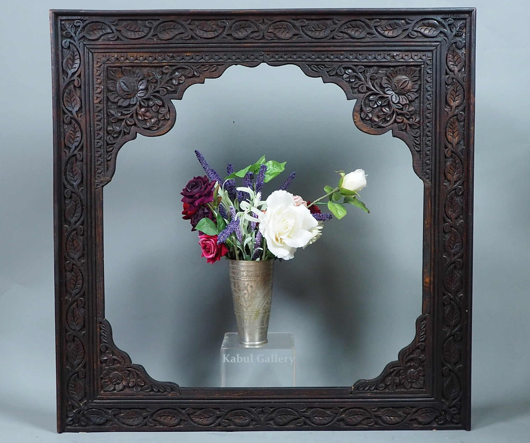 80x79 cm Hand Carved orient vintage wooden Frame picture frame mirror frame  from Afghanistan Nuristan No-22/B