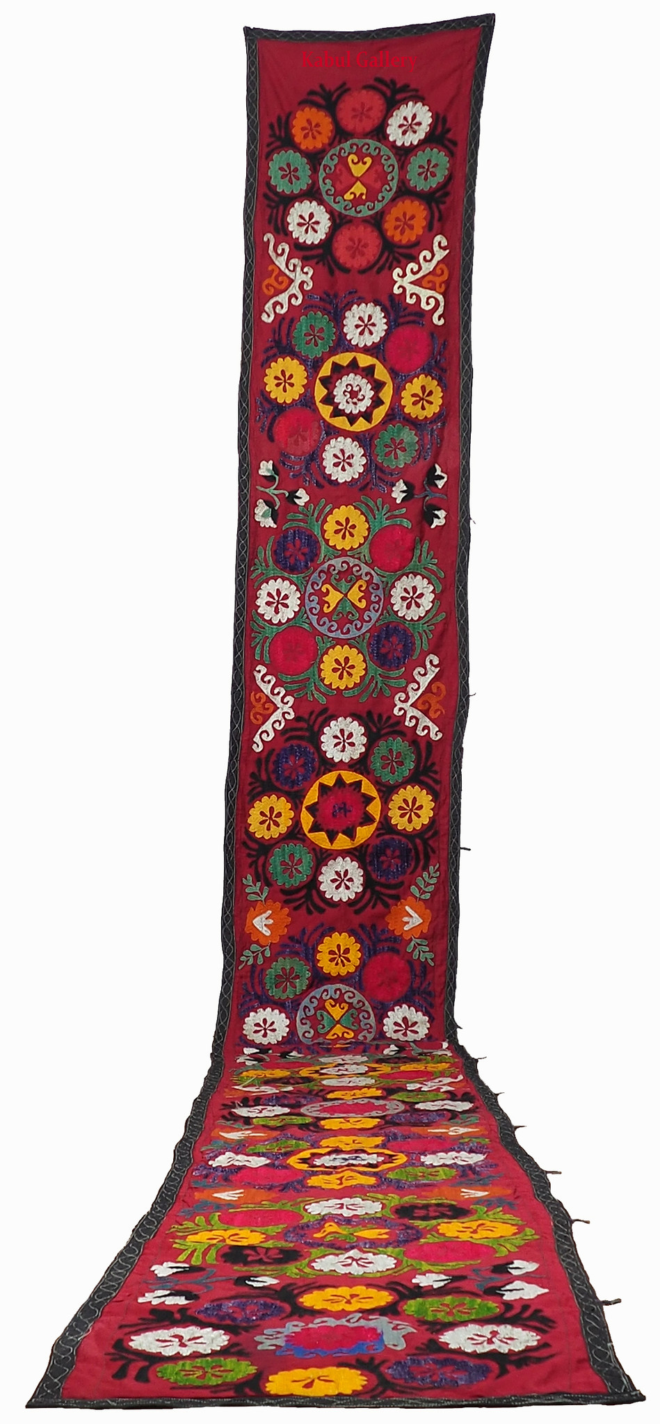 460x52 cm  Hand Embroidered suzani from Uzbekistan.Tablecloth, Wall hanging,  , No.SZ22D