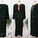 vintage tajikistan dress velvet Green