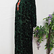 vintage tajikistan dress velvet Green