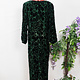 vintage tajikistan dress velvet Green