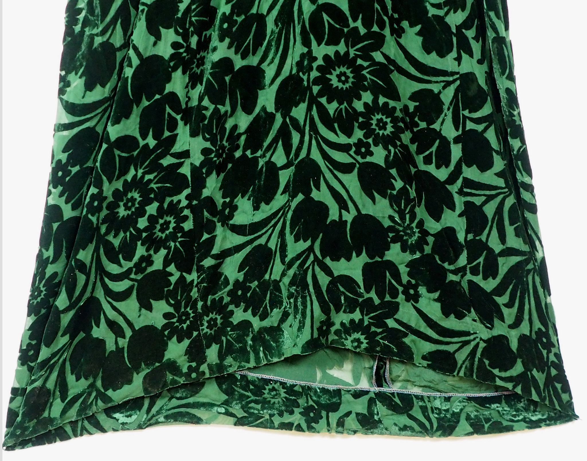 vintage tajikistan dress velvet Green