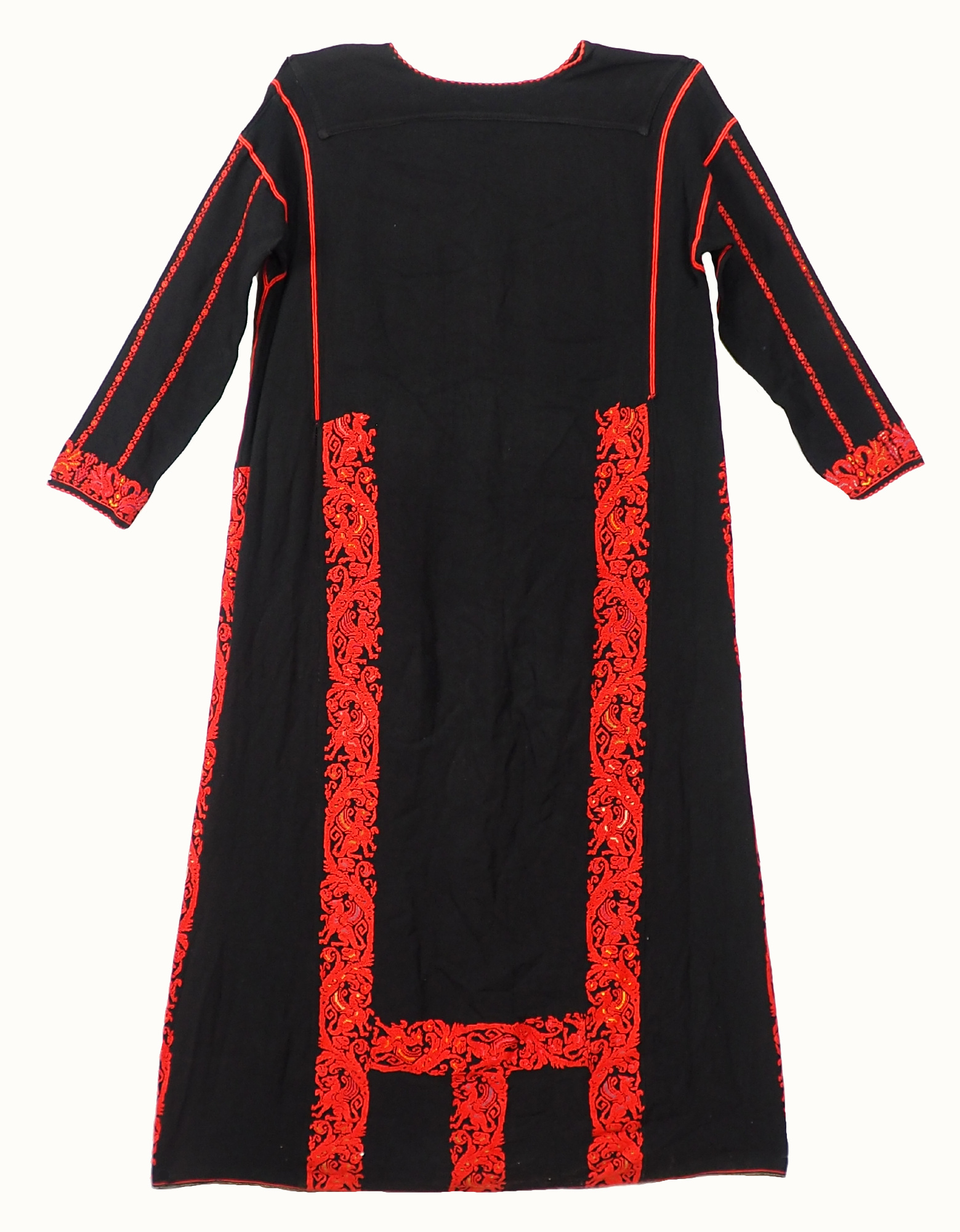 Antik Orient Beduin Palästina frauen Kleid Seide hand bestickte kostüm palästinensische ROBE  ethnischen Jacke Kreuzstich Stickerei Nr:22/1