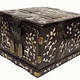 Beautiful Antique Chinese Jewellery Box with Mirror and Mother of Pearl Inlay Rosewood Dressing Case 19th century